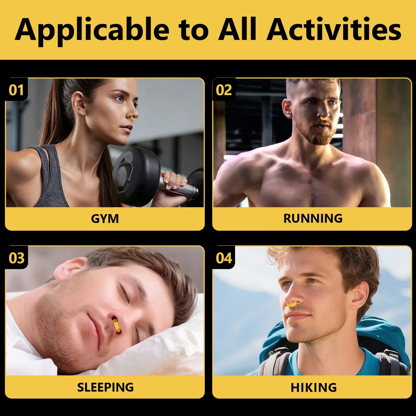 Anti Snoring Nose Clip Soft Silicone Material 3 Sizes Elastic Design For Nighttime Sleep Better Breathing Improved Airflow