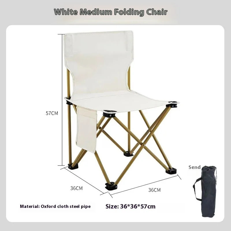 Outdoor Portable Folding Chair Foldable Car Super Durable Material, Integrated Storage Design Convenient to Comfort Camping Gear