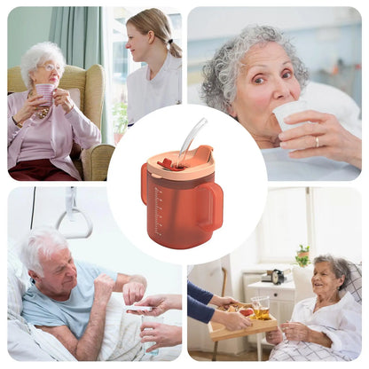 300ml Elderly Care Cup PP Water Cup With Handles Mugs Slowly release water Anti overflow Cup  Recovery Feeding Drinking Cup