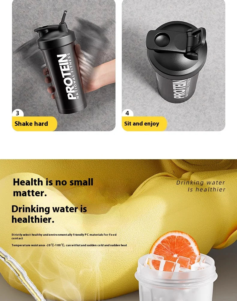 Gianxi Shaking Cup Fitness Sports Water Cup Protein Powder Shaking Cup Milk Shake Brewing Mixing Cup Male Female Cup