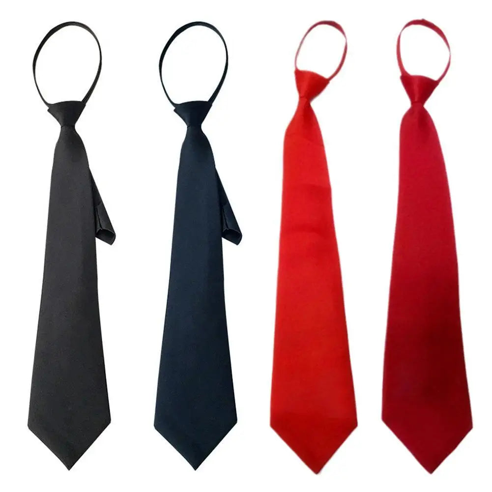 Ties Preppy Style Men Women Black Necktie  Retro Solid Silky Narrow Neck Tie Slim Smooth Wedding Graduation Decoration