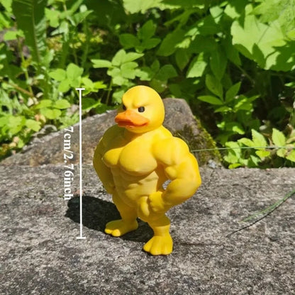 Muscle Duck Statue -3D Desktop Decor Cute Bookshelf Whimsical Figurine Multifunctional Indoor/Outdoor Decoration, Home Accessory