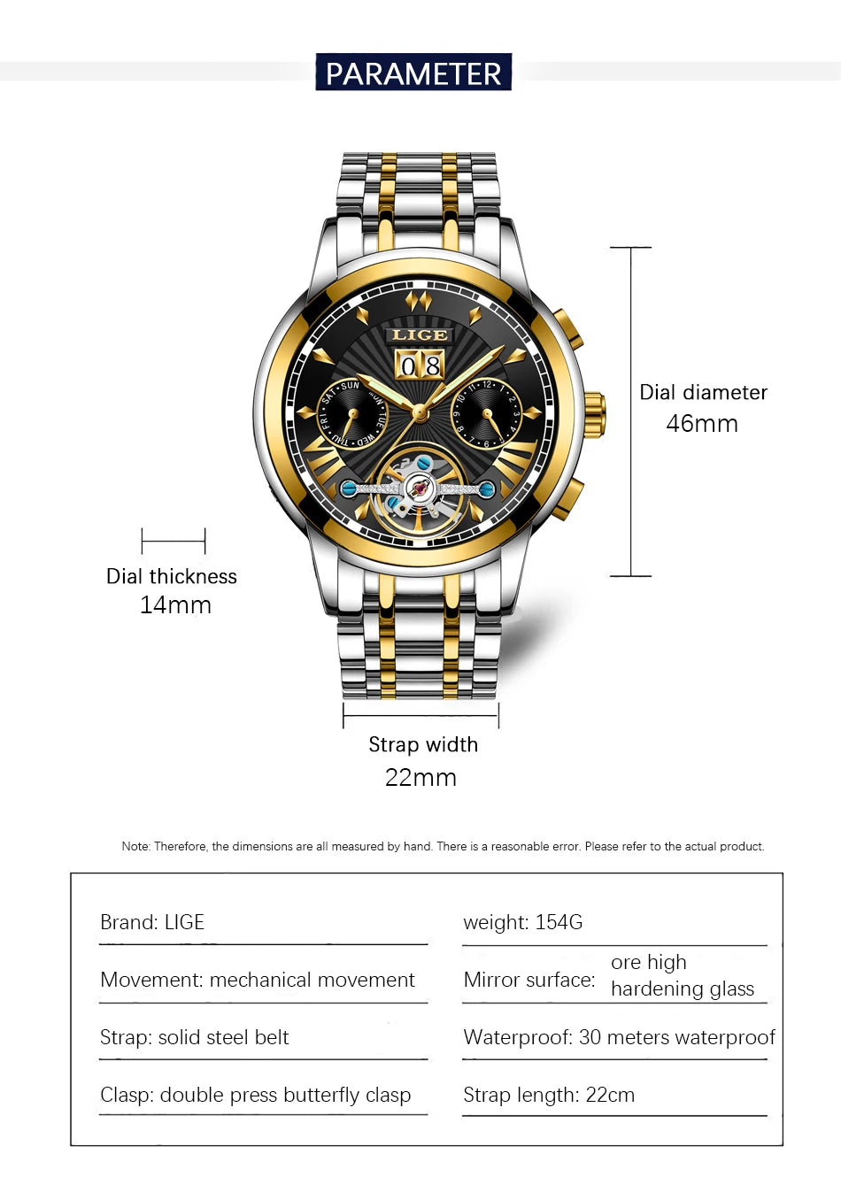 2026 LIGE Automatic Mechanical Wrist Watches For Men Top Brand Luxury Tourbillon Men Watch Fashion Business Waterproof Watch Men