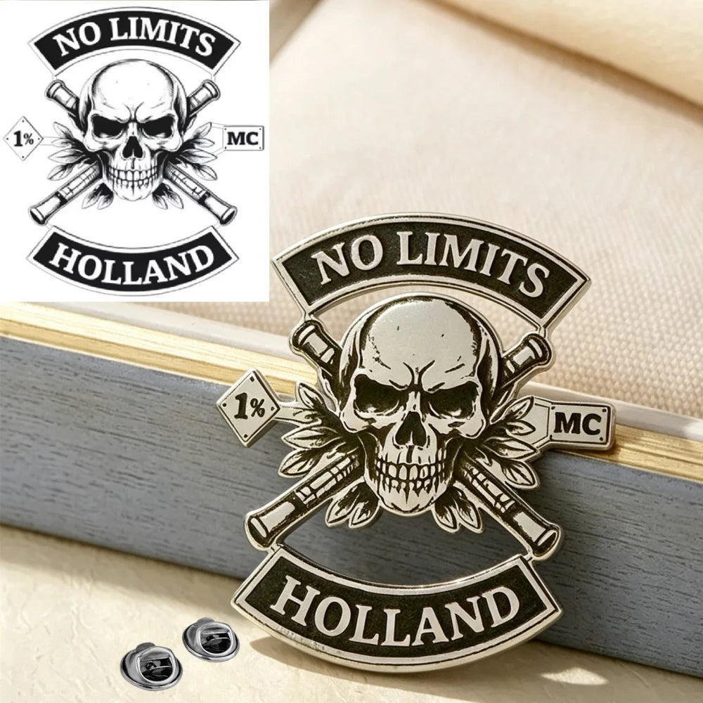 Customized Engraved Hip‑Hop Brooch Cool Stylish Personalized Unique Badge Gift for Motorcycle Lovers Bikers Men Accessories