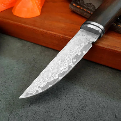 Wood Handle Damascus Steel Boning Fruit KnifeDamascus Knife BBQ Cleaver Meat Vegetables Slicing Fish Kitchen Knives Chef Knife