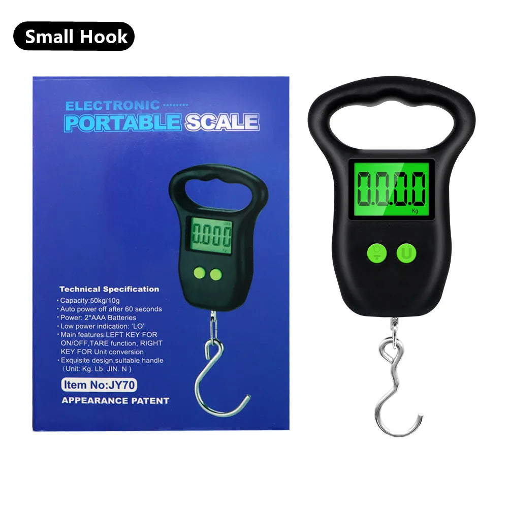 200kg/50kg Hanging Scale Digital Backlight Electronic Scales Fishing Weights Pocket Scale Luggage Crane Scale