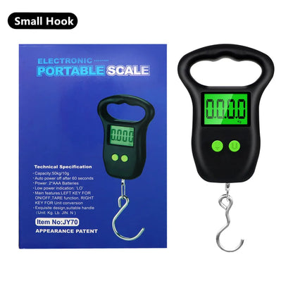 200kg/50kg Hanging Scale Digital Backlight Electronic Scales Fishing Weights Pocket Scale Luggage Crane Scale