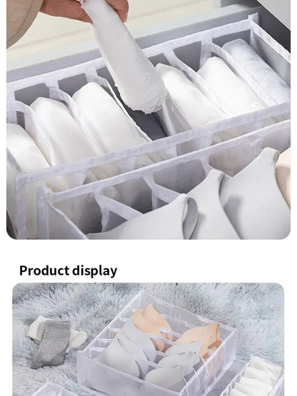 6/7/11 Foldable Underwear Underwear Socks Organizer With Dividers Clothes Storage Box Breathable Mesh Bag For Wardrobe
