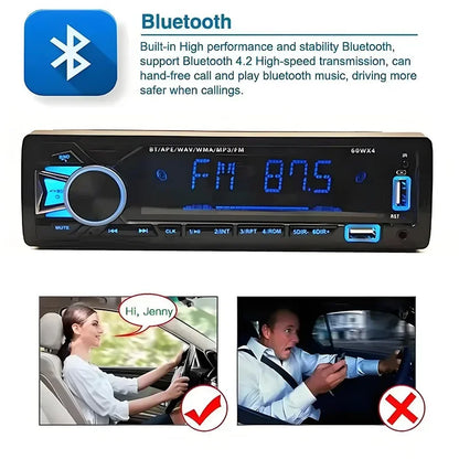 12V 1din Car MP3 Player Dual USB Bluetooth Stereo Radio Audio FM TF AUX IN Receiver in Dash Multimedia Player with remote
