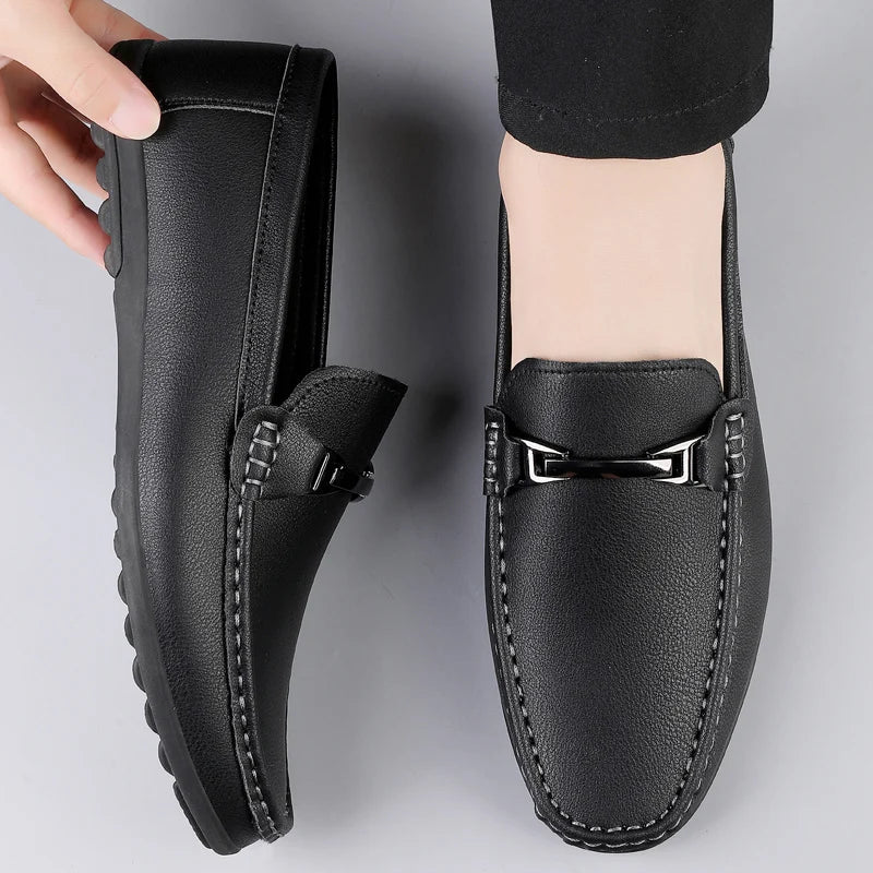 Men's daily casual leather shoes driving shoes new four-season general Doudou men's shoes outdoor lazy one pedal