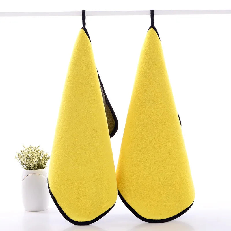 1/2/6pcs Microfiber Cleaning Towel Thicken Soft Drying Cloth Car Body Washing Towels Double Layer Clean Rags Car Accessories