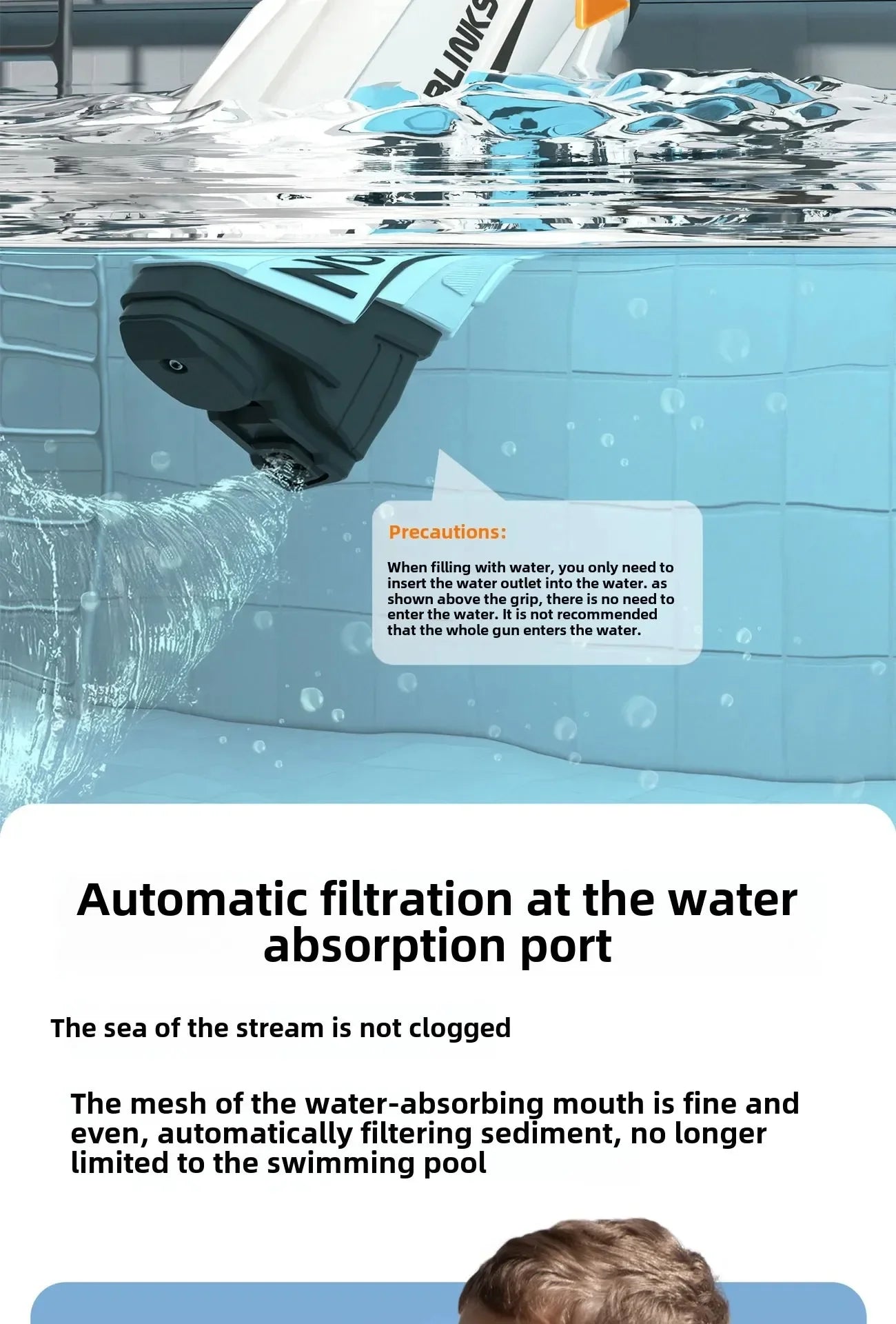 Electric continuous water gun fully automatic water absorption large capacity outdoor battles  summer water fights children toys