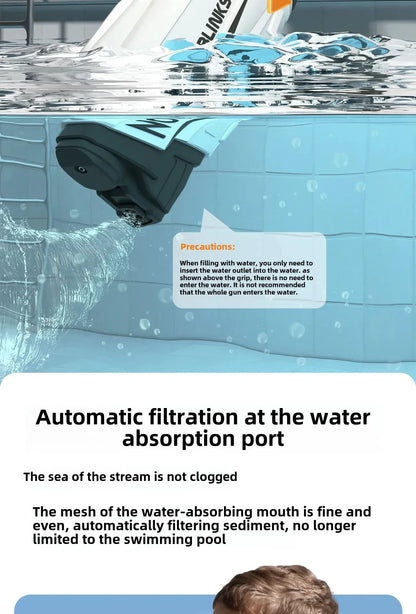 Electric continuous water gun fully automatic water absorption large capacity outdoor battles  summer water fights children toys