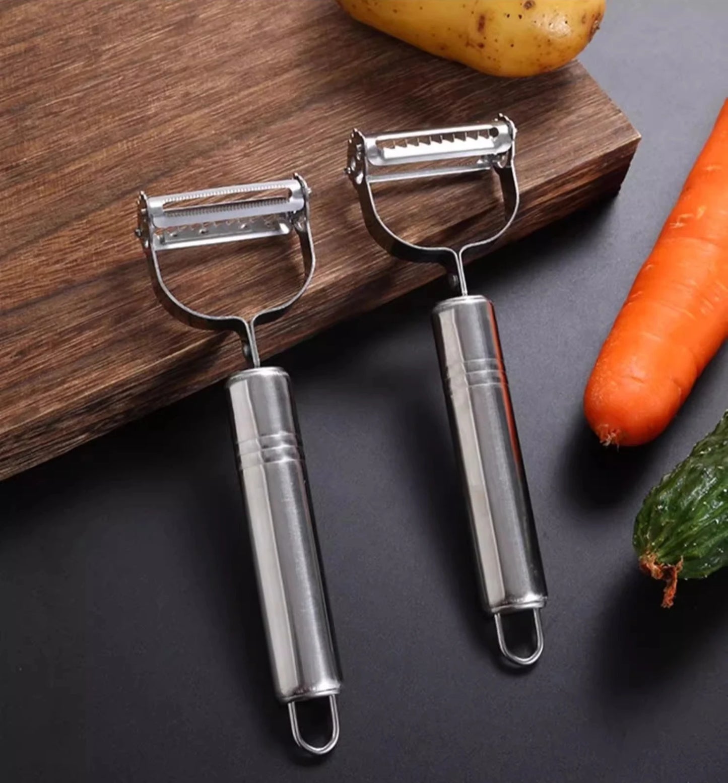 Stainless Steel 3-in-1 Peeler Grater Household Kitchen Multifunctional Double head Peeling Knife Fruit and Vegetable Melon