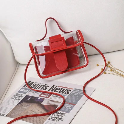 Transparent PVC Ladies' Jelly Bag, Summer Transparent Shoulder Crossbody Bag, Cute Kawaii Handbag