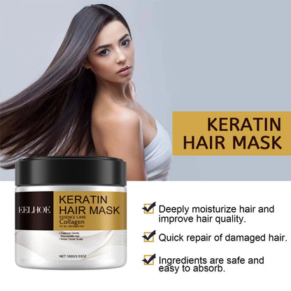 Magical Hair Mask Softens Frizz Repairs Damage Fine Hair Anti-loss Smooth Shiny Hair For Dry Damaged Hair Deep Moisturizing