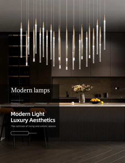 Modern Ceiling Chandeliers Kitchen Island Acrylic Pendant Light Chandelier Over the Dining Table Lighting Luxury Hanging Lamp