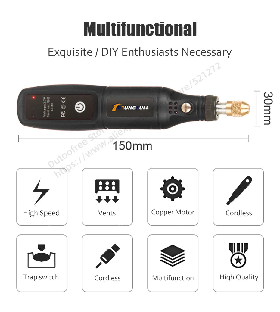 USB Engraving pen Mini Grinder Machine Rotary Tools Kit Rechargeable Dremel Tool Cordless Drill Mini Wireless Electric Drill