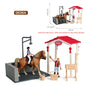 Oenux Farm Horse Race Model Action Figures DIY Equestrianism Horseman Animals Figurine Cute Education Collection Kids Toy Gift