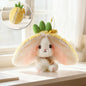 New Cute Fruit Bunny Plush Toy Creative Durian Pineapple Carrot Strawberry Turn Into Rabbit Soft Doll Birthday Christmas Gift