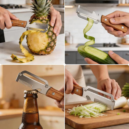 2PC Set Kitchen Peeler Stainless Steel Vegetable Peeler Wooden Handle For Peeling And Slicing Fruits And Vegetables Kitchen Tool