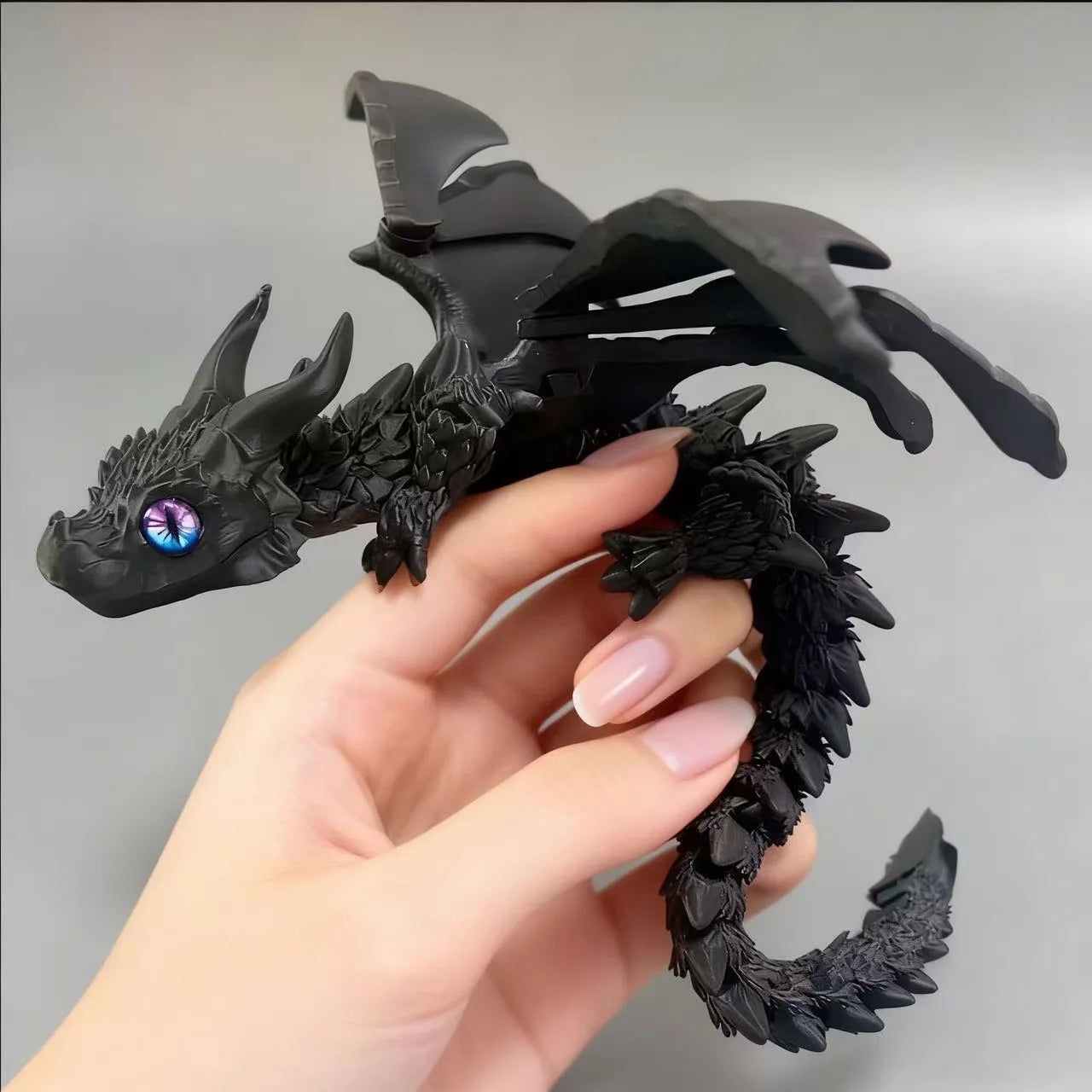 2026 New Hot Sale 3D Printed Big Horn Dragon Model Toy Articulated Joints Action Figure Party Decoration Craft Gift Wholesale