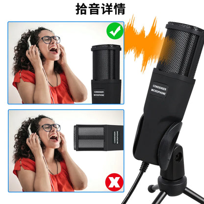USB Computer Microphone, Condenser PC Mic for Podcasting, Streaming, Vocal Recording, Compatible with PC & Laptop, PS4/5