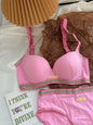 YUQI Dopamine Pink Plus Size Bra - Big Bust Lift | Anti-Sag Non-Trace Thin Lingerie Wireless Push Up Comfort Sexy Support