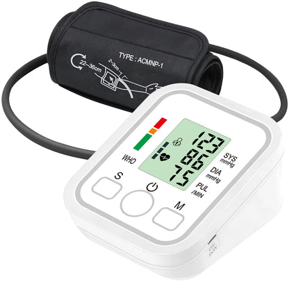 Automatic Digital Blood Pressure Monitor Upper Arm with Arrhythmia Detection Adjustable Cuff LED Display Health Tonometer