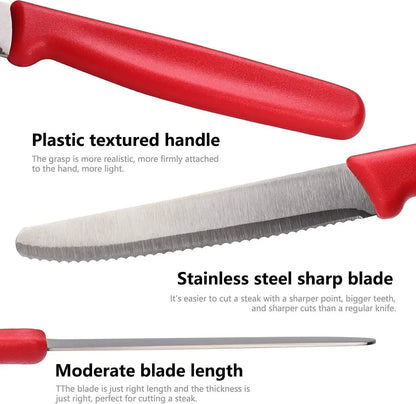 1/2/4/6/8PCS,Serrated Steak knife Round Tip Fruit Vegetable Paring Baking Toast Serrated Bread Knives Kitchen Stuff Baking Tools