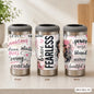 COOL Woman Motivational Vacuum Flasks 4-in-1 Stainless Steel Can Cooler Insulated Beer Soda Coffee Holder Dual Lids Fits 12oz
