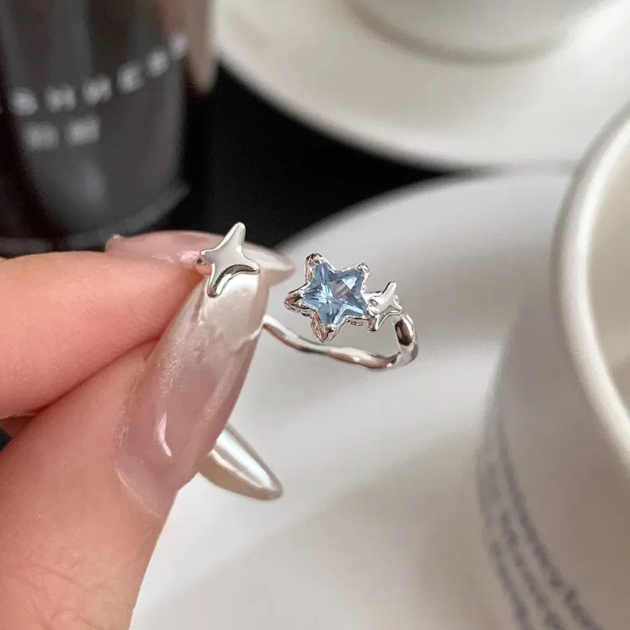 PANJBJ 925 Sterling Silver Lotus Ring For Women Retro TextureJewelry Irregular Creativity Adjustable Jewelry Party Gift Dropship