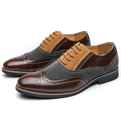 Retro Oxfords Shoes Men Classic Men's Dress Shoes Casual Business Social Brogues Shoes For Wedding