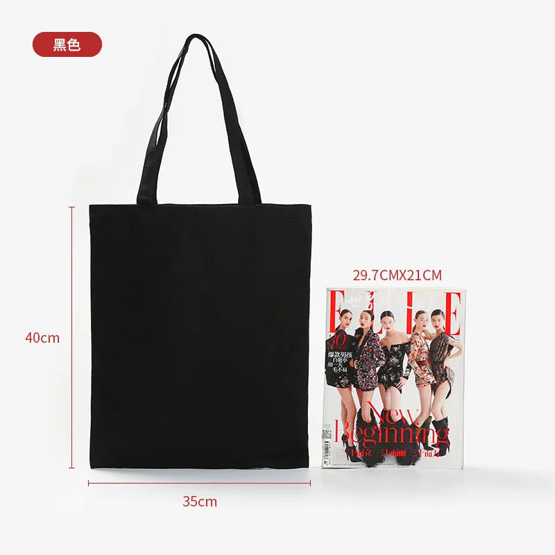 Wholesale 50pcs/Lot Reusable Canvas Tote Bags Custom Logo Shopping Bags Bulk Promotional Eco-Friendly Cotton Grocery Bags