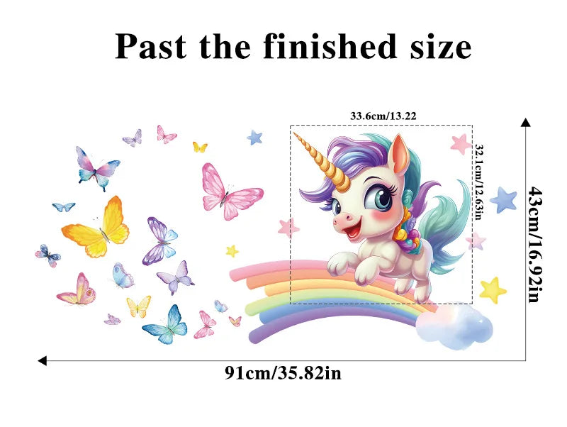 Unicorn Vinyl Child Wall Sticker For Baby Room Decoration Bedroom Accessories Furniture Sticker Adhesive Wallpaper Wall Decor