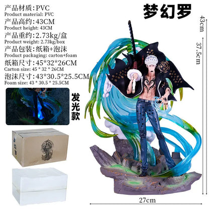 One Piece Gk Special Edition Trafalgar Law Figure Model Luminous Sculpture Display Piece Illusory Glow Collectible Toy