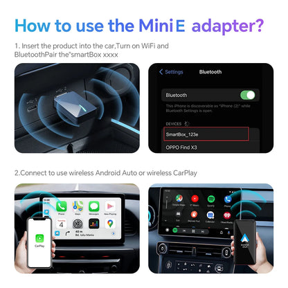 XUDA 2in1 Wireless CarPlay Dongle Wireless Android Auto Adapter AI Smart Box Car Intelligent Systems For Car With Wired CarPlay