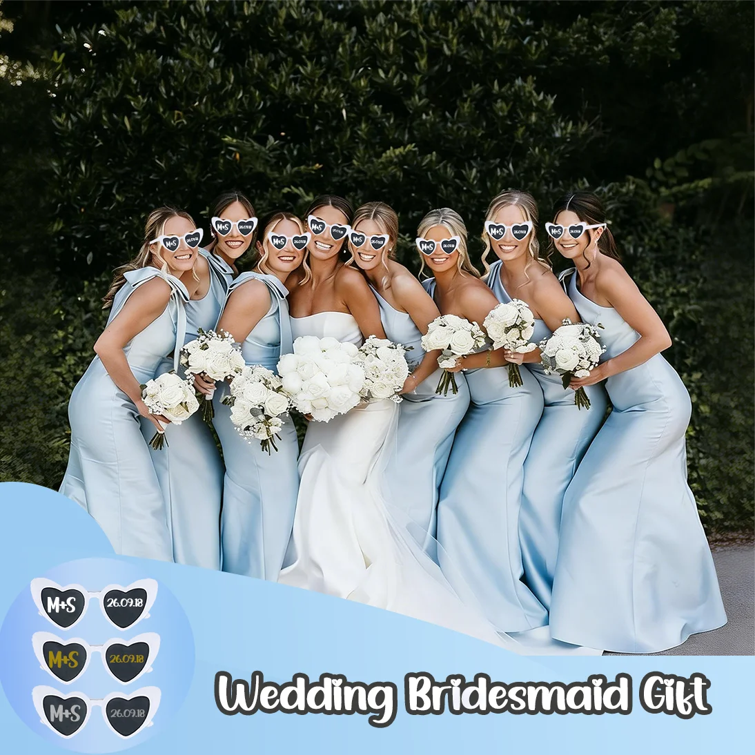 12-120Pcs Custom Wedding Sunglasses Personalised Heart Shaped Sunglasses Wedding Party Favors for Guest Date Initials Custom