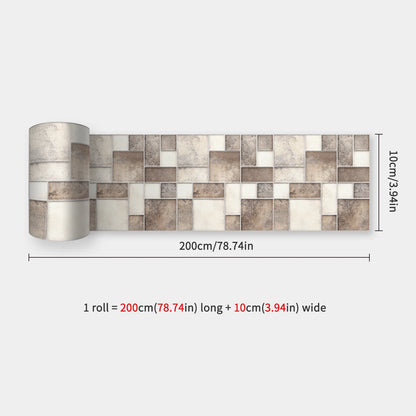 10x200cm Baseboard Sticker Moroccan Mosaic Tile Style Wall Border Sticker DIY Kitchen Bathroom Decoration Waistline Wall Sticker