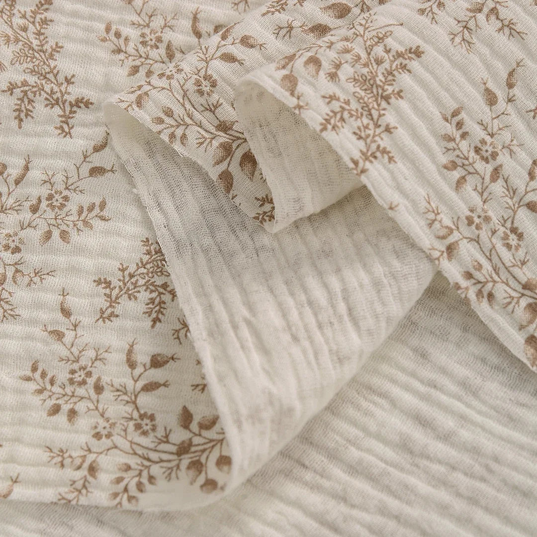 135x50/500cm Soft Pure Cotton Double-Layer Crepe Fabric For Summer Dress Bedding Home Wear Pajama DIY Clothing Cloth TJ20572