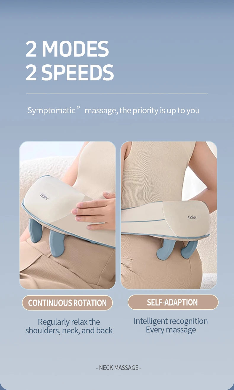 Haier Cervical Neck Massager Muscle Shoulder Back 3 Gears 6D Mechanical Hand Electric Massage Machine Shawl Relaxing Device Tool