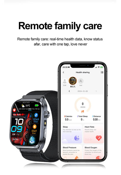 2026 New Accurate ECG Smart Watch Heart Health Analysis Blood analysis Blood Lipid Blood Pressure BT call Smart Watches For Men
