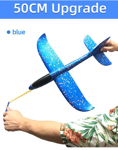 50/33CM Big Foam Plane Glider Hand Throw Airplane Light Inertial Bubble Planes Outdoor Launch Kids Toys for Children Boys Gift