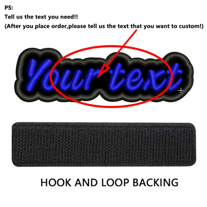 Custom Colorful Irregular Shape Embroidered Name Patch, Personalized Text Badge with Iron-On backing and Hook&Loop Backing