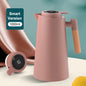 1Pc 1000ML Thermos Bottle Nordic Thermos For Hot Water Intelligent Water Heater Kettle Jug Bottle Vacuum Flask Wooden Handle