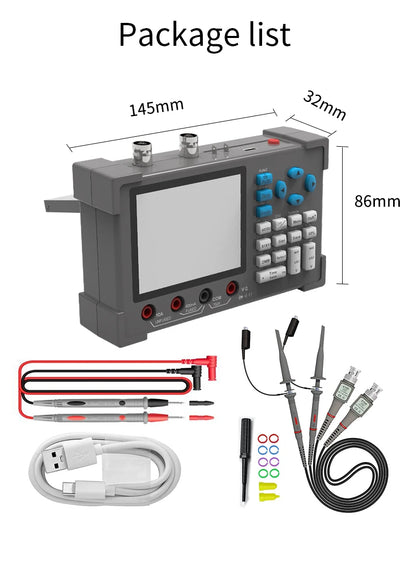 ZEEWEII DSO3D12 3.2 Inch Desktop Digital Oscilloscope 120M Bandwidth Dual Channel Multimeter and Signal generator 3 in 1
