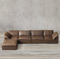 Furniture Modern simple light luxury corner sofa American rural retro cowhide tofu block cloud sofa