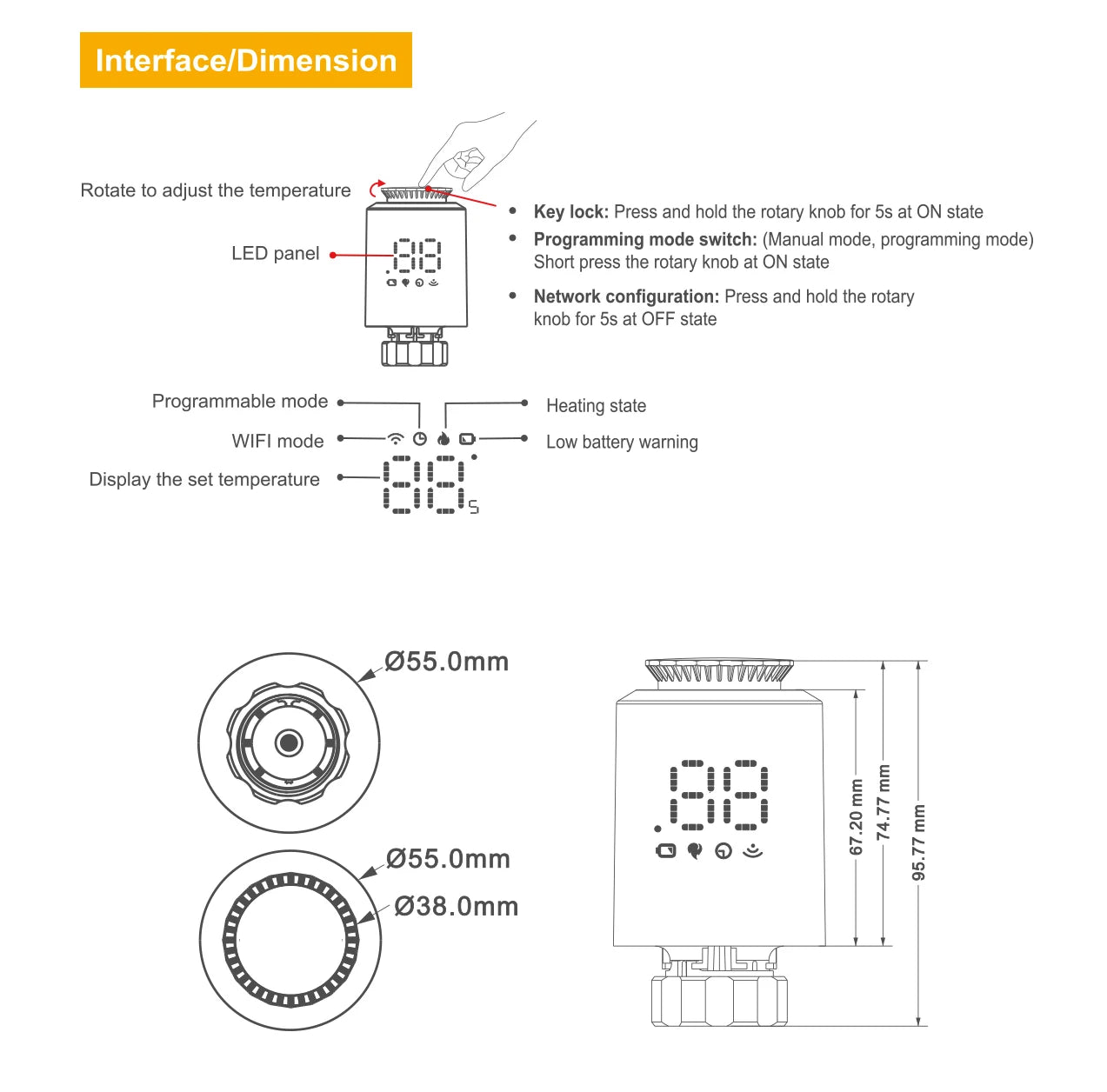 Tuya Zigbee Thermostatic Valve Radiator Zigbee Thermostat Smart Thermostatic Radiator Valve Head Temperature Controller Alexa