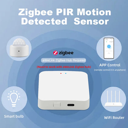 Zigbee PIR Motion Sensor PIR Infrared Detector Smart Home Security Alarm Ewelink App Control for Home Security