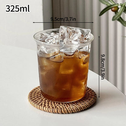 1/6pcs Japanese Glass Cup Milk Coffee Glass Mug Transparent Mug Beer Ins Water Drinking Cup Kitchen Accessory Water Glass Cups